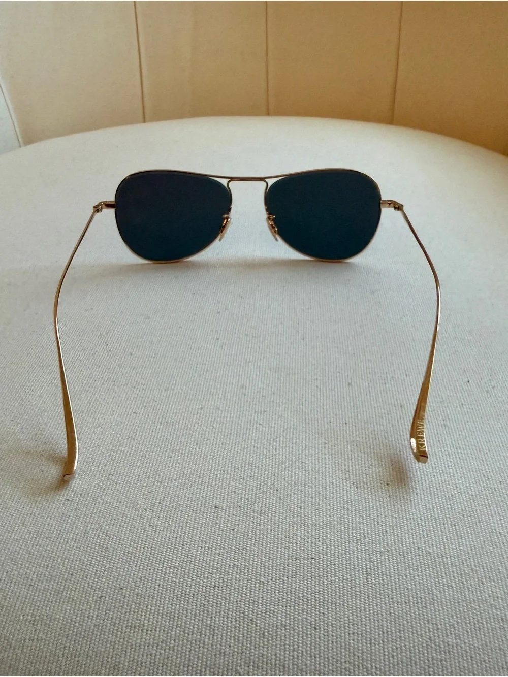 KREWE Gold Frame Sunglasses with Black Lenses
